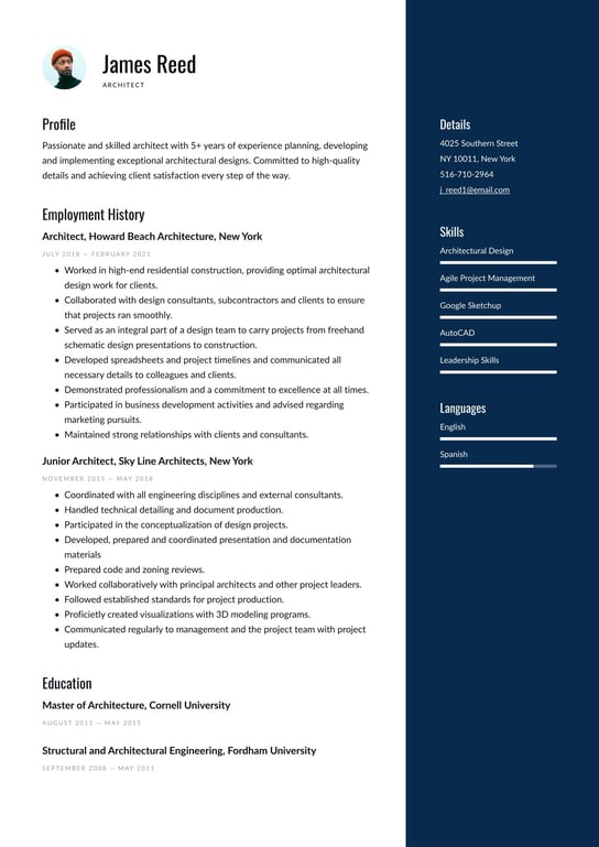 Architect resume examples & templates