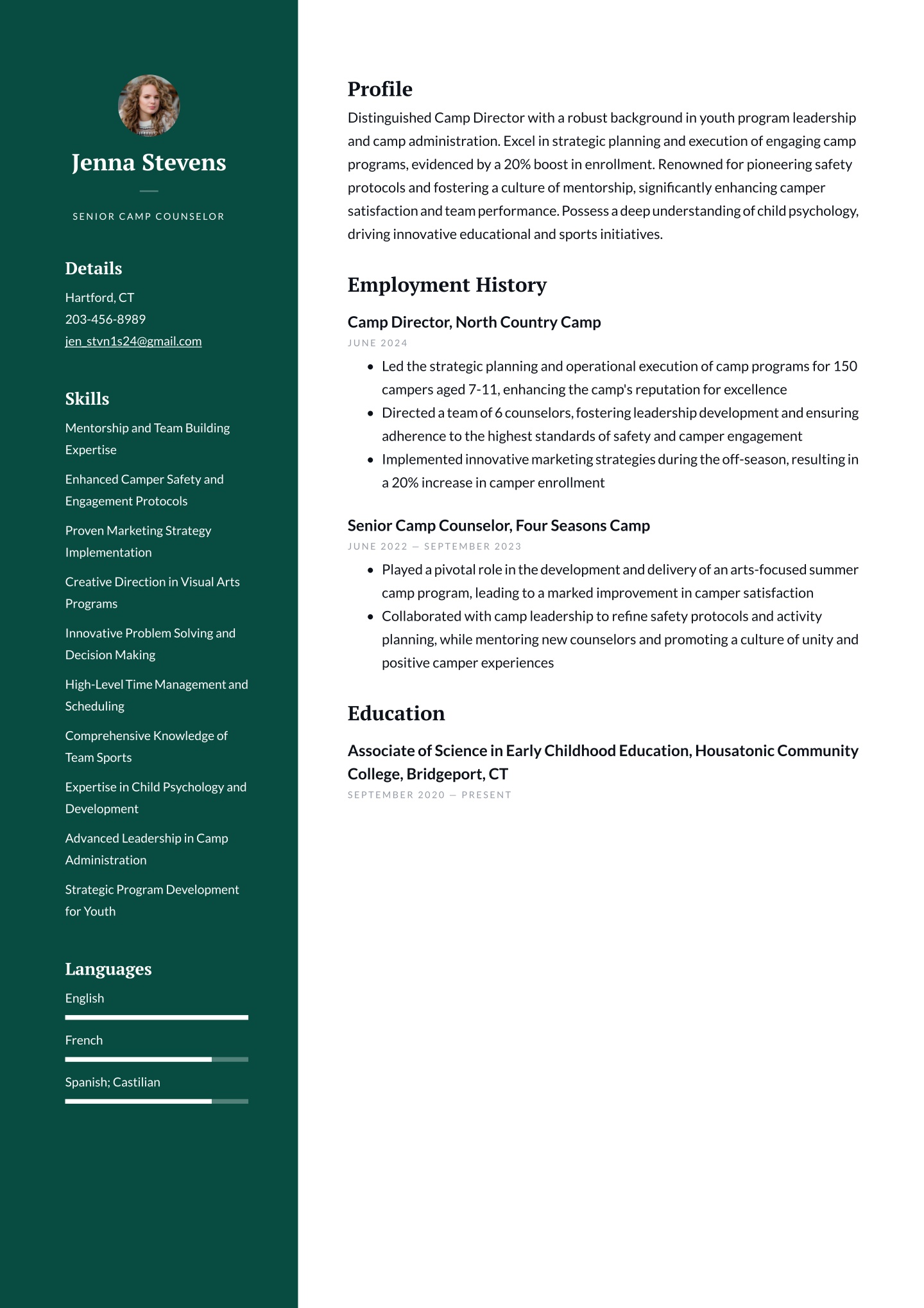 Senior-level Camp Counselor Translation missing: en.examples.cover_letter_example