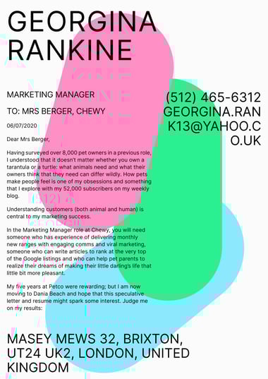 Microsoft word cover letter template Colour Splash