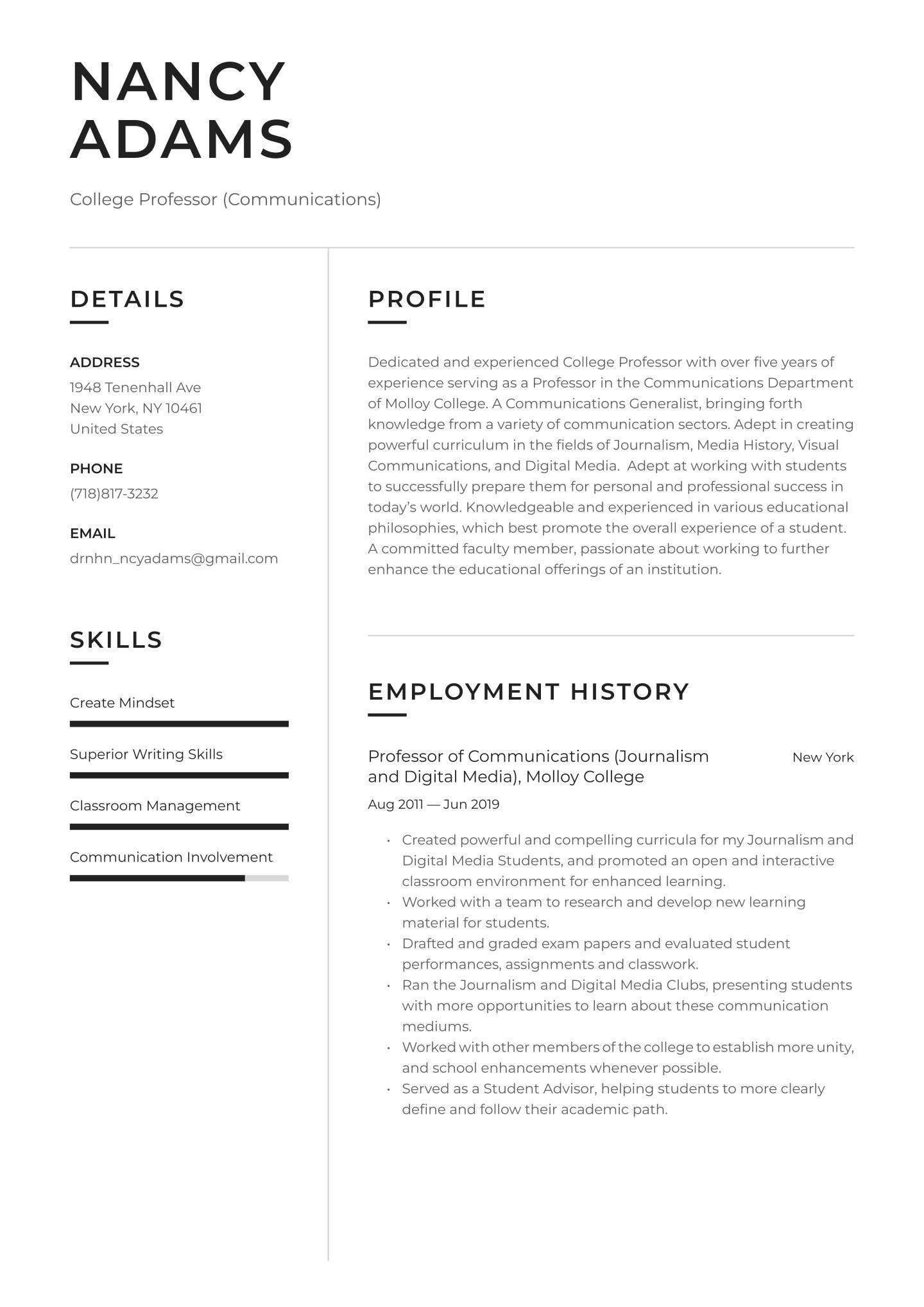 Mid-career College Professor Translation missing: en.examples.cover_letter_example