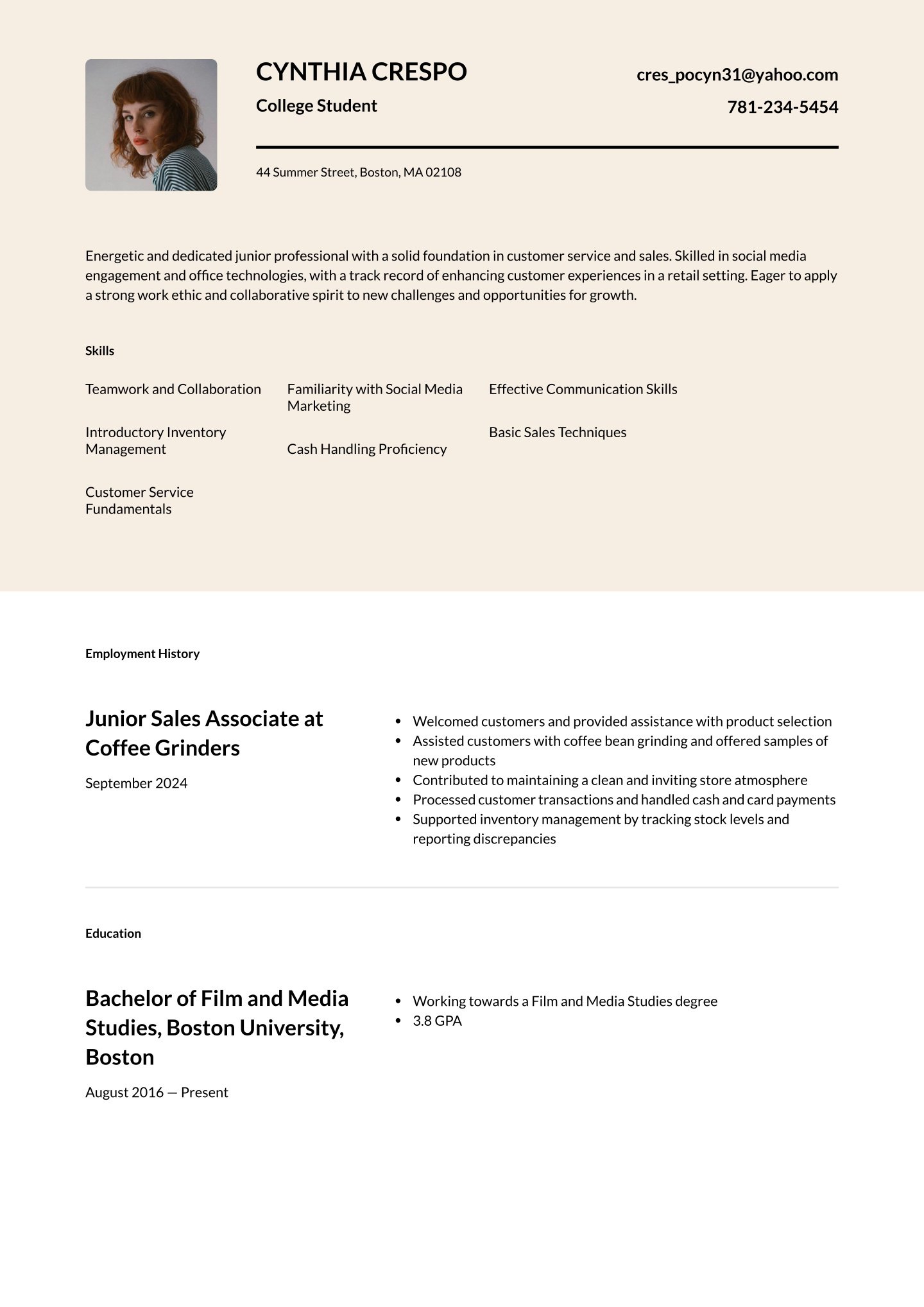 Entry-level College Student Translation missing: en.examples.cover_letter_example