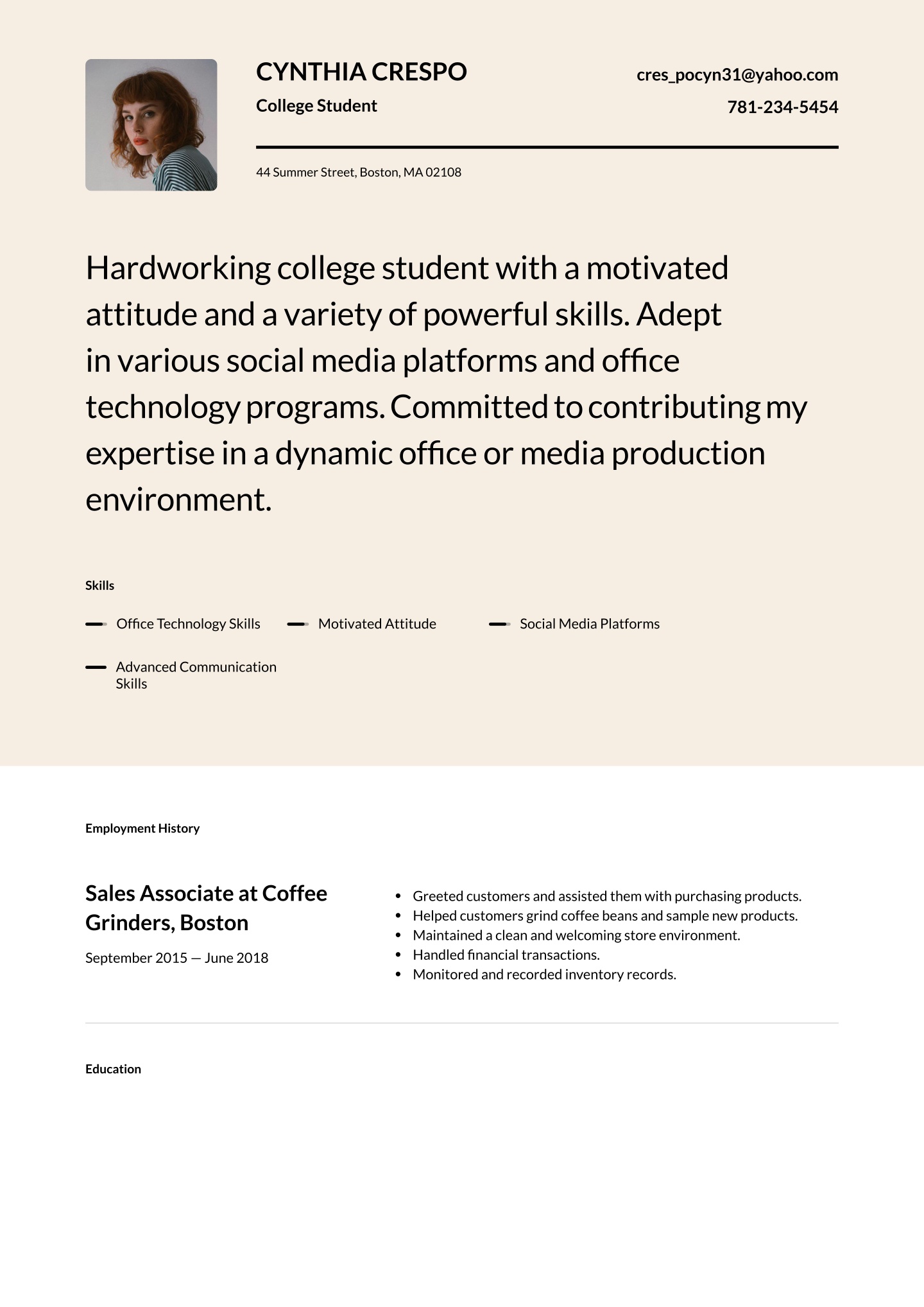 Mid-career College Student Translation missing: en.examples.cover_letter_example