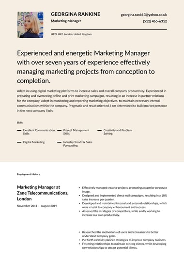 Modern CV template Half Tone