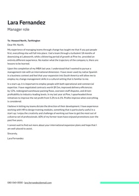 General cover letter example