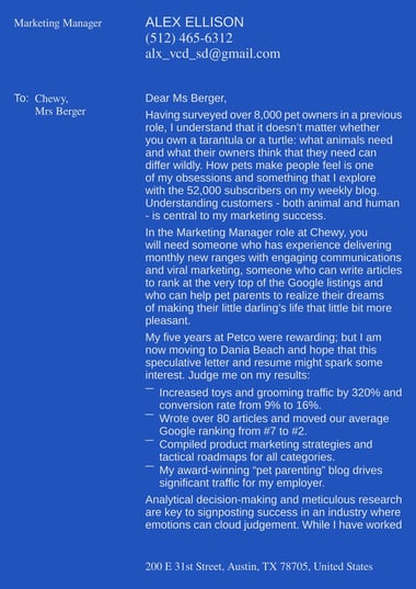 Simple cover letter template Statement