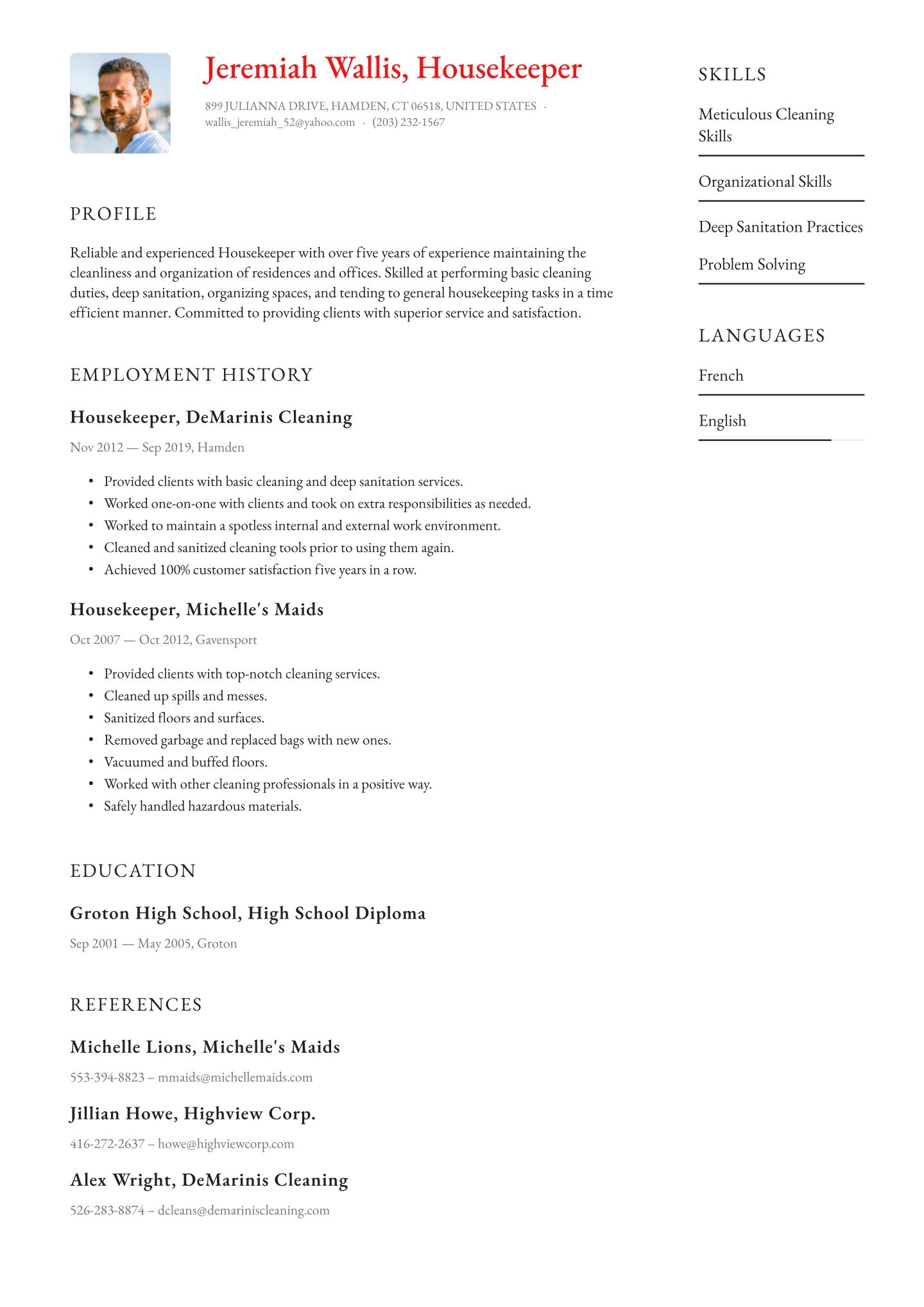 Mid-career Housekeeping Translation missing: en.examples.cover_letter_example