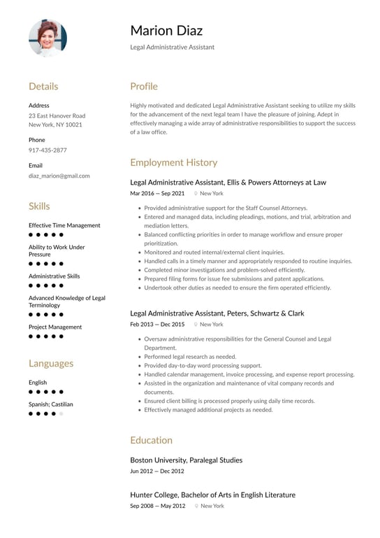 Legal resume examples & templates