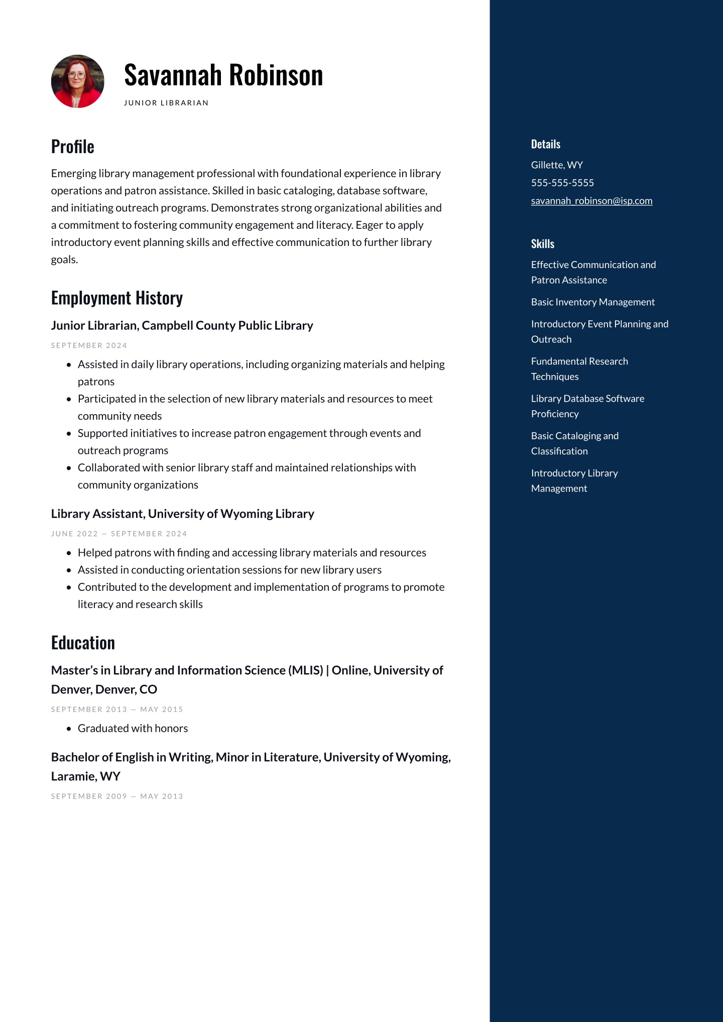 Entry-level Librarian Translation missing: en.examples.cover_letter_example