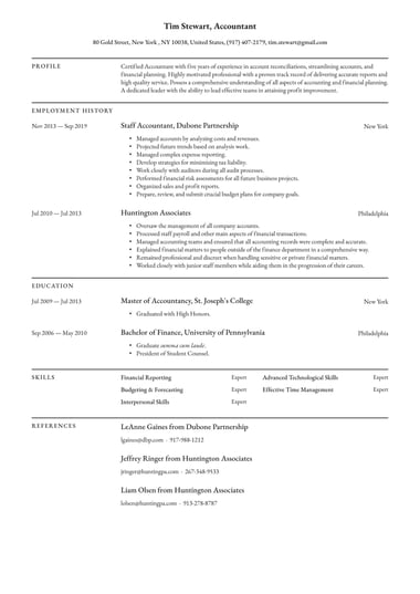 Simple resume template Classic