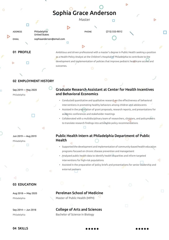 Master's resume examples & templates