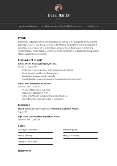 Simple resume template Bold