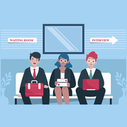 Candidates waiting to go into an interview 