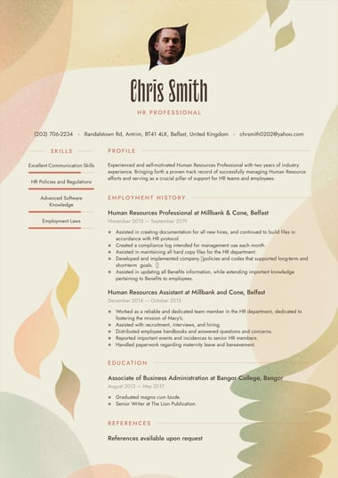 Modern CV template Visionary