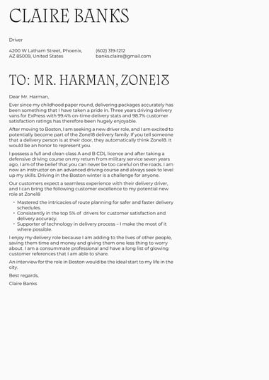 Simple cover letter template Calligraphic