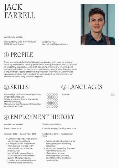 Simple resume template Calligraphic
