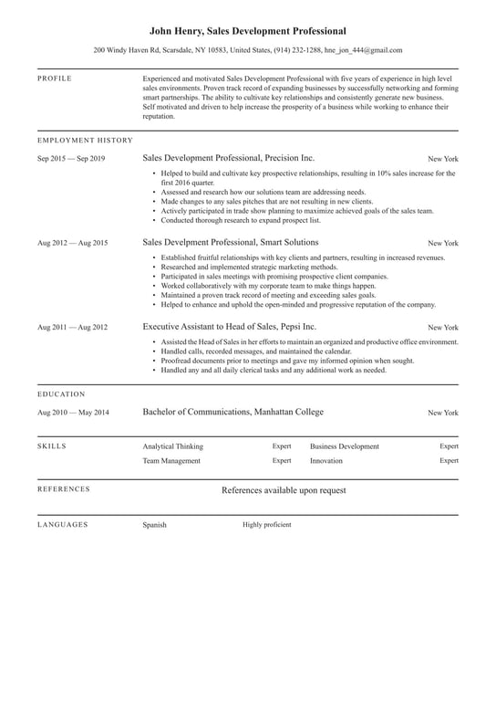 Sales resume examples & templates