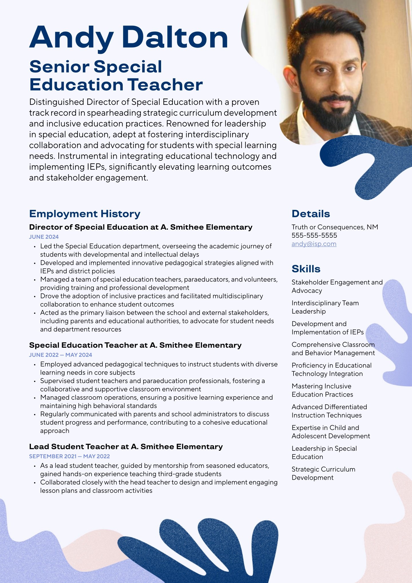 Senior-level Special Education Teacher Translation missing: en.examples.cover_letter_example