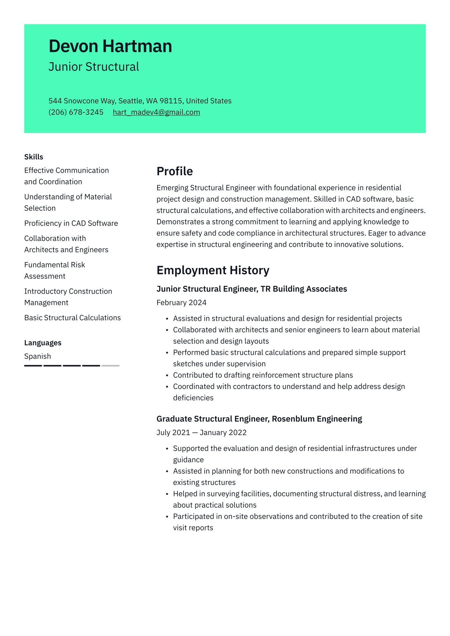 Entry-level Structural Engineer Translation missing: en.examples.cover_letter_example