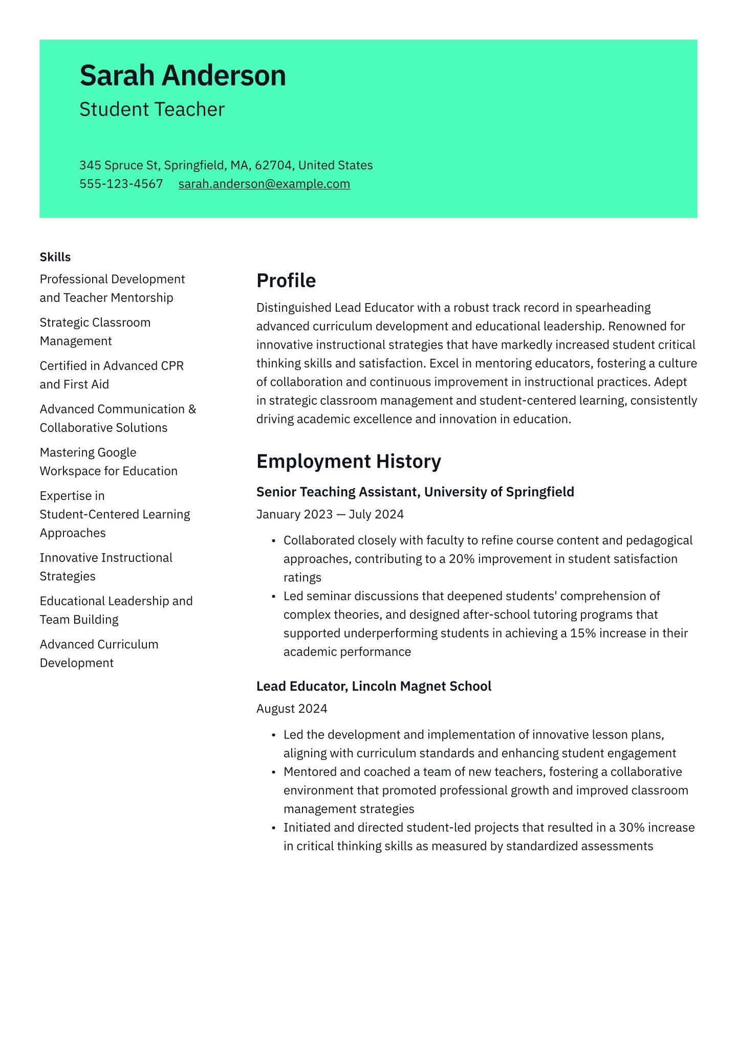 Senior-level Student Teacher Translation missing: en.examples.cover_letter_example