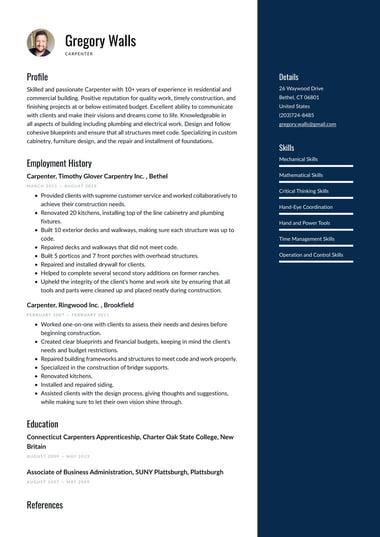 Simple resume template Balanced