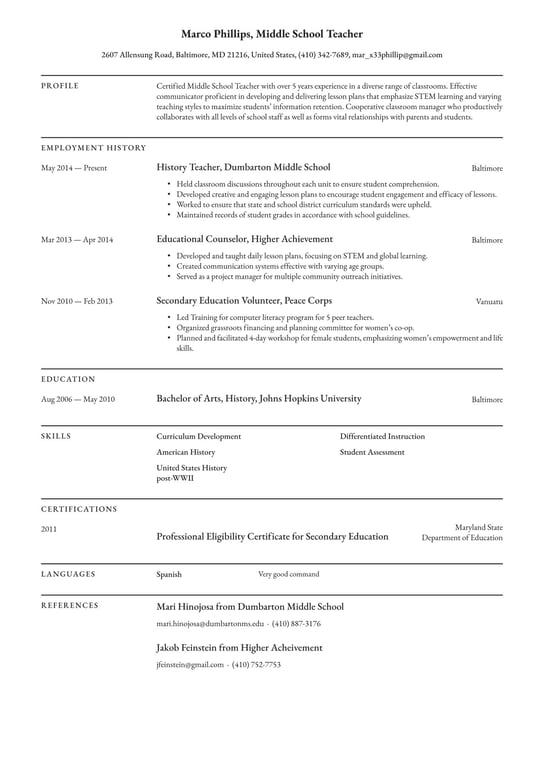 Teacher resume examples & templates