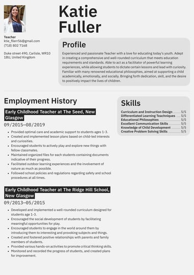 Modern CV template Defined