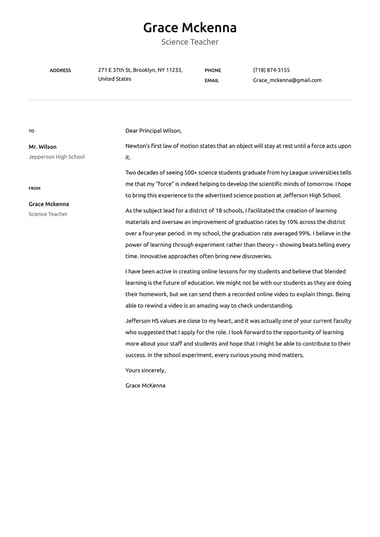 Simple cover letter template Confetti