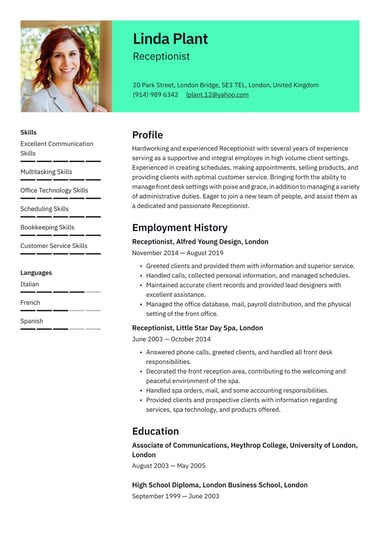 Corporate CV template Clear