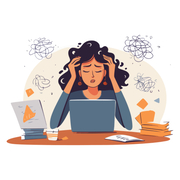 Woman stressed out because of work