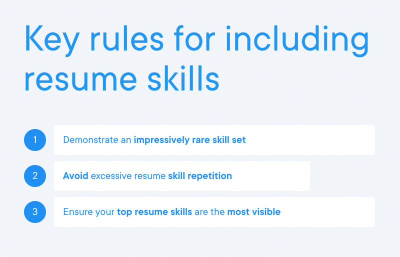 Rules for including resume skills