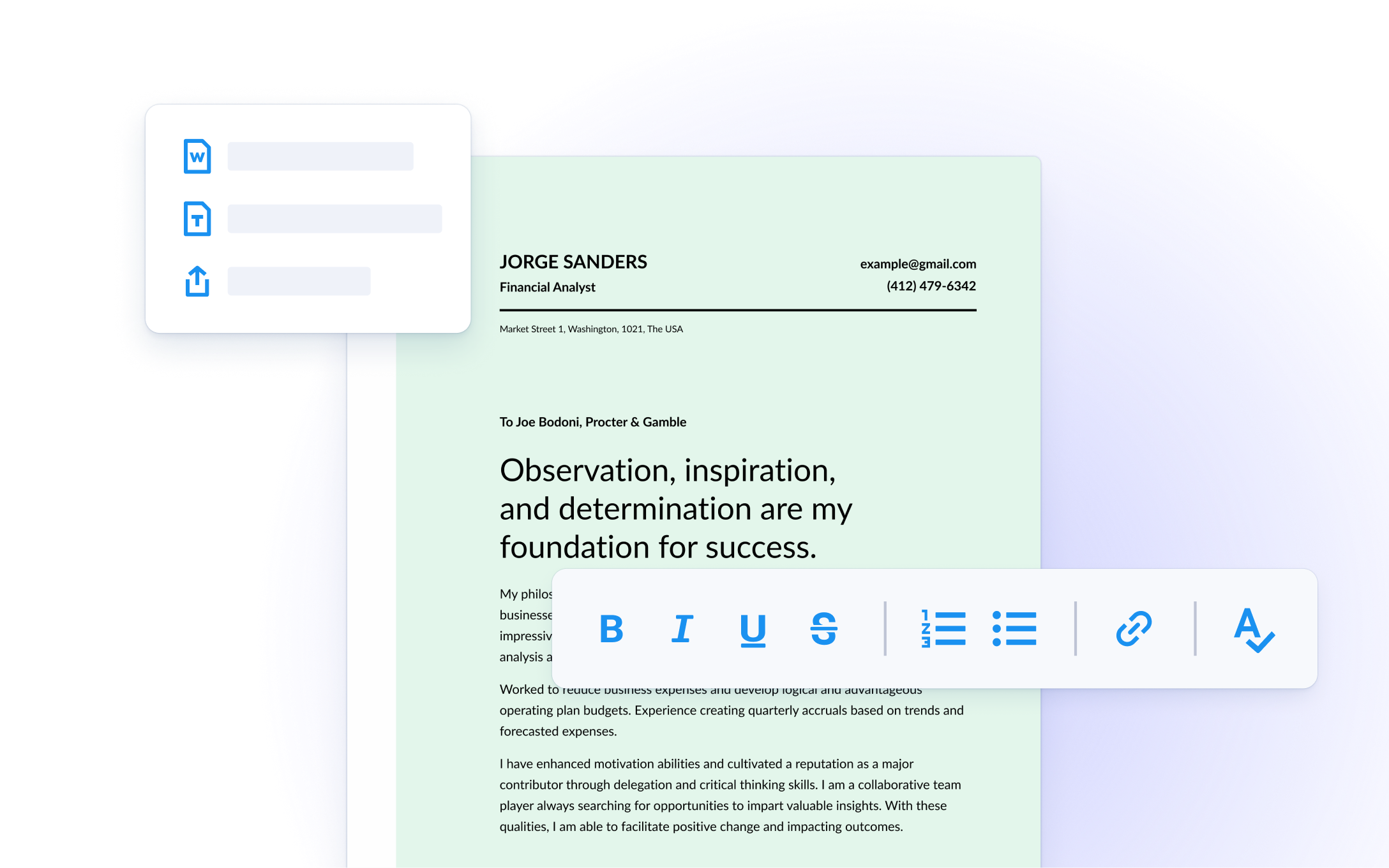 AI-generated cover letters crafted instantly to enhance your job application feature.